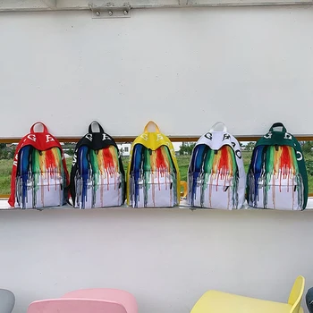 

Fashion Graffiti Printed Shoulder Bag Female Wild Literary Fan Backpack Campus Student Bag