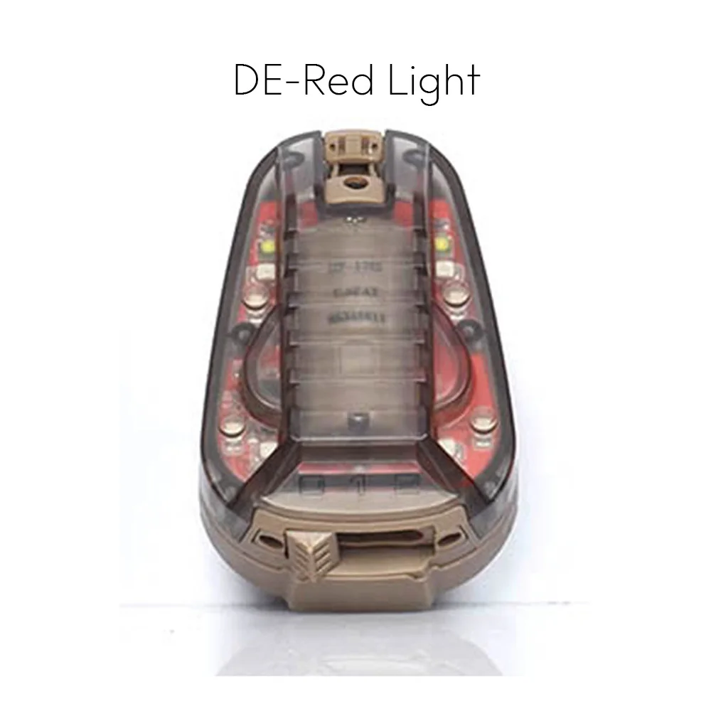 WADSN страйкбол шлем светильник HEL STAR 6 GEN 3 сигнальный зеленый красный ИК стробоскоп лампа водонепроницаемый военный спасательный шлем вспышка светильник - Цвет: DE-Red