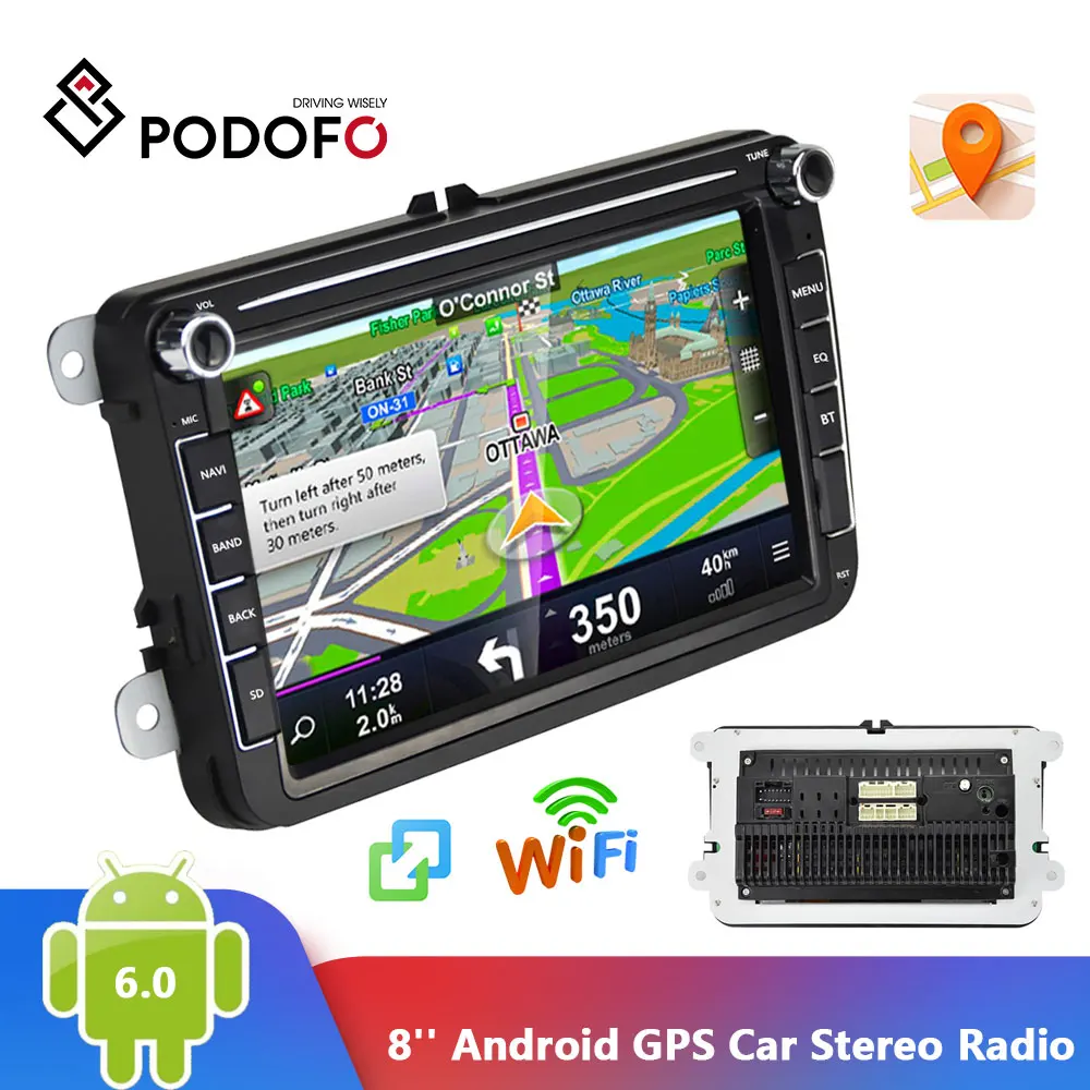 Автомагнитола Podofo 2 Din GPS Android 8 1 дюймов HD экран Bluetooth|Автомобильные радиоприемники| |