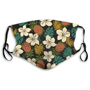 

Hibiscus Pineapple Pattern Unisex Anti-Pollution Mask Dust Mask with Filter Mask Black
