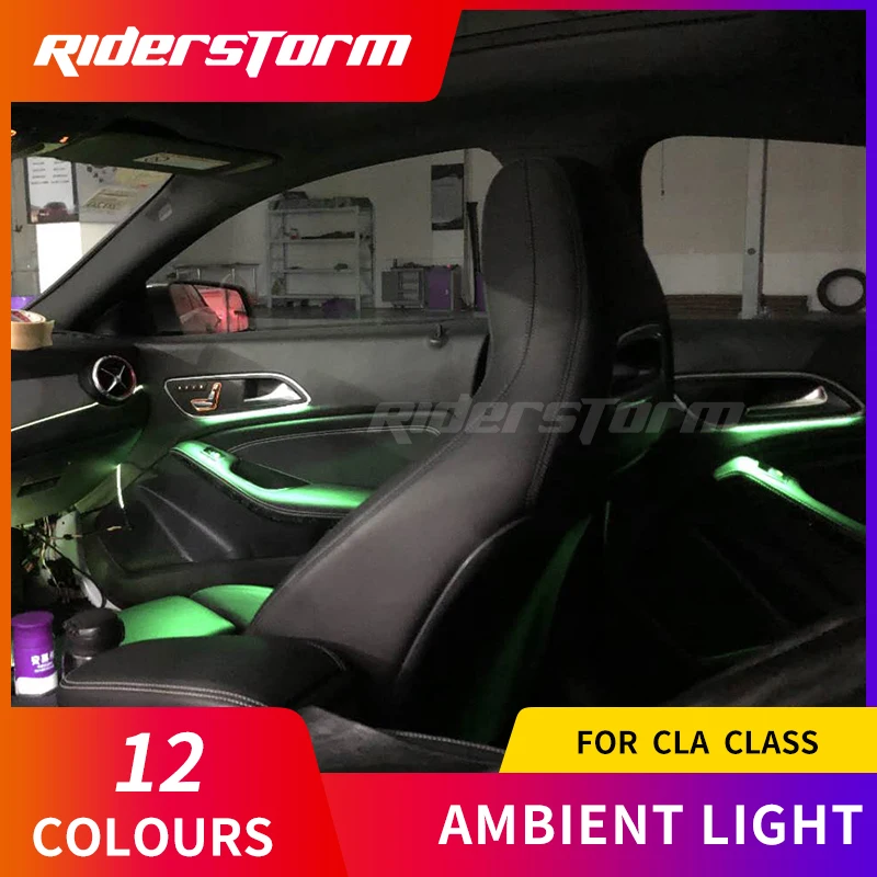 Для автомобиля Mercedes CLA class W117- DIY лампа окружающей среды для 12 цветов светодиодный светильник окружающей среды с подсветкой аксессуары для автомобиля