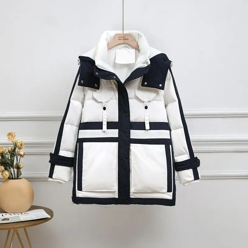 2021 winter new down jacket women's warm coat online star parker cargo white duck down hooded coat for fashion girls shopping