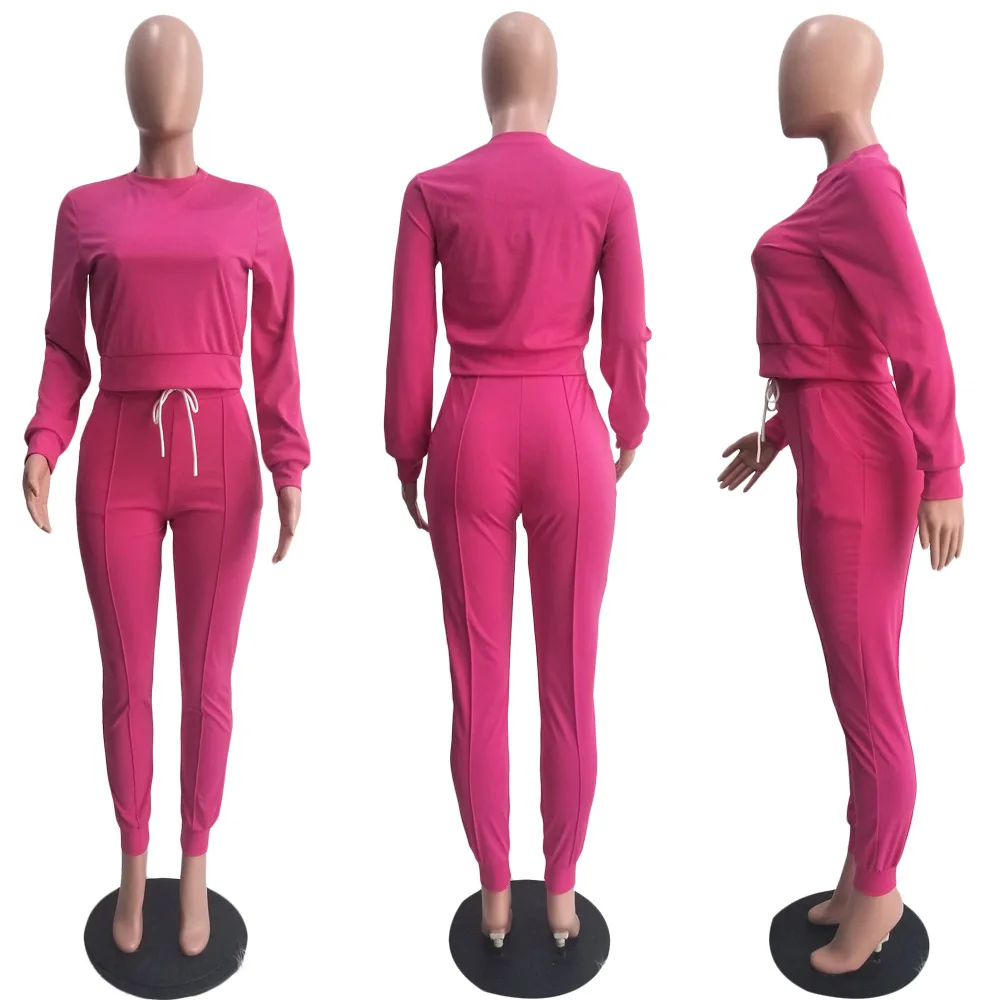 Echoine Autumn Winter Women Tracksuit 2 Piece Set Crop Top pants Set Sportwear Matching Set Workout sweat suits women jogging Echoine Autumn Winter Women Tracksuit 2 Piece Set Crop Top pants Set Sportwear Matching Set Workout sweat suits women jogging