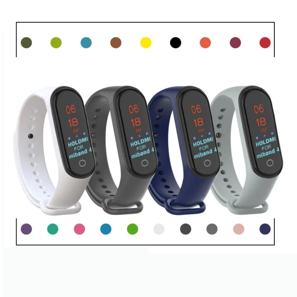 Цветной mi band 4 аксессуары pulseira ремешок замена силиконовый для xiaomi mi4 умный Браслет