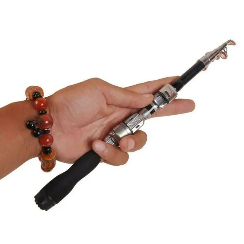 Carbon Fiber Telescopic Pocket Fishing Rod Travel Spinning Pole Mini Travel Ultra Light 1m-2.1m