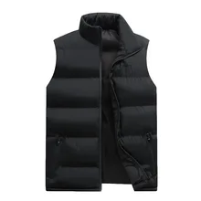 Сезон осень-зима; Для мужчин толстый Стенд воротник, плотная ткань, Цвет пуховая куртка одежда на Хлопчатобумажной Подкладке жилет большой Размеры Повседневное с хлопковой подкладкой, одежда