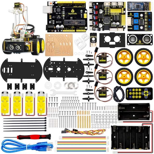 Kit Robô carro-casa STEAM (Android/IOS) Arduino Keyestudio – ABC