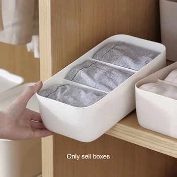 

Multi-Size Plastic Storage Boxes Bra Scarves Socks Underwear Organize Box Makeup Box For Home Storage Box Drawer Organizer