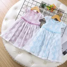 Летние кружевные платья принцессы с бантом для девочек, милое детское платье, 5 шт./партия