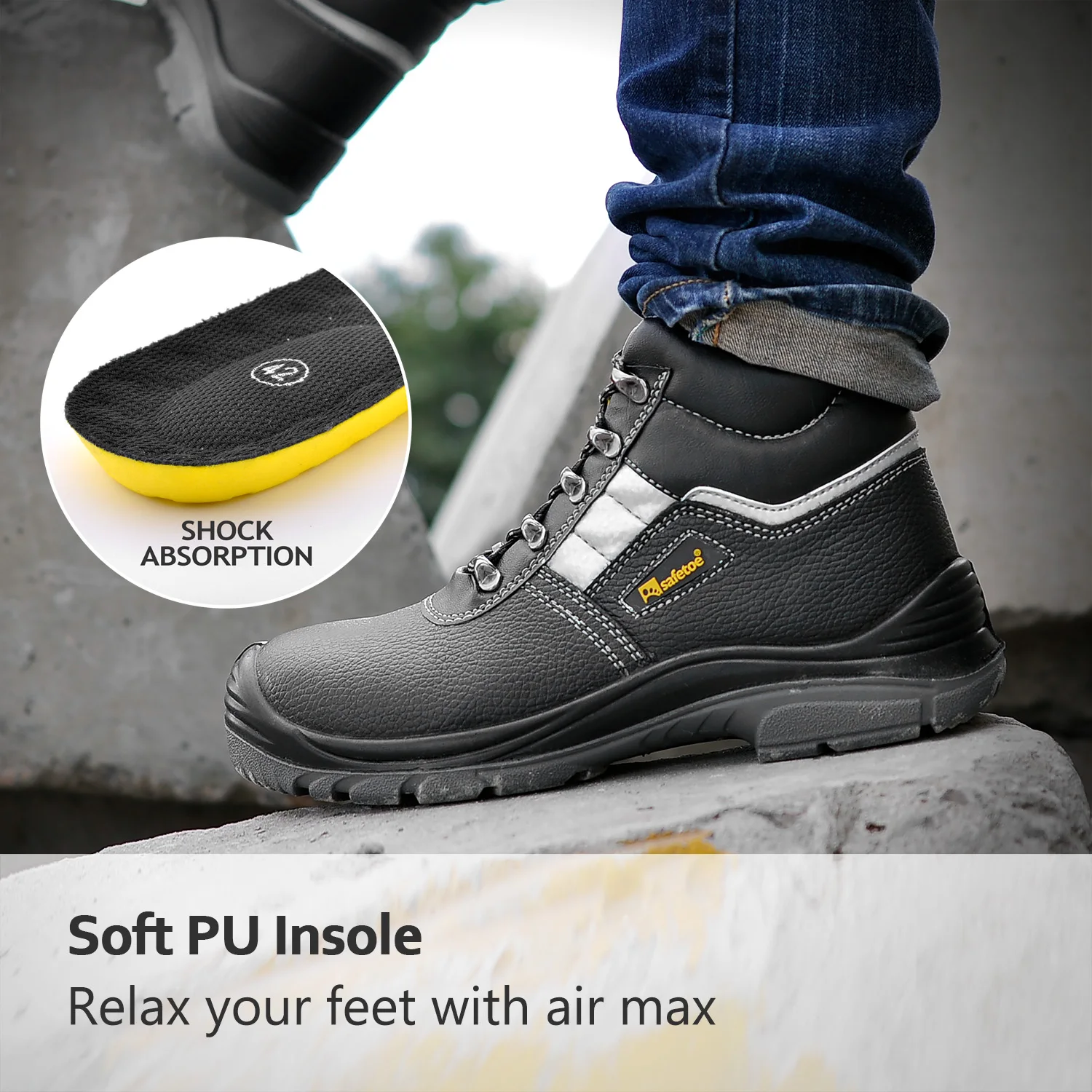 Scarpe Antinfortunistiche Uomo Hitmars Con Punta In Acciaio - Leggere, Antiscivolo, Traspiranti - Foto 9