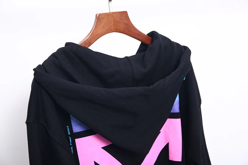 19ss Off-White OW цветная стрела для мужчин и женщин для влюбленных Модный хлопковый Повседневный кардиган на молнии толстовка с капюшоном Свободная куртка
