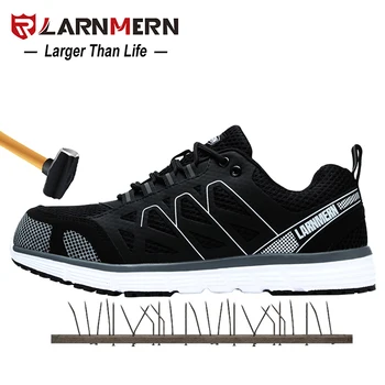 

LARNMERN Mens Safety Work Shoes Steel Toe shoes Breathable Lightweight Anti-smashings Non-slip Reflective Protective shoes