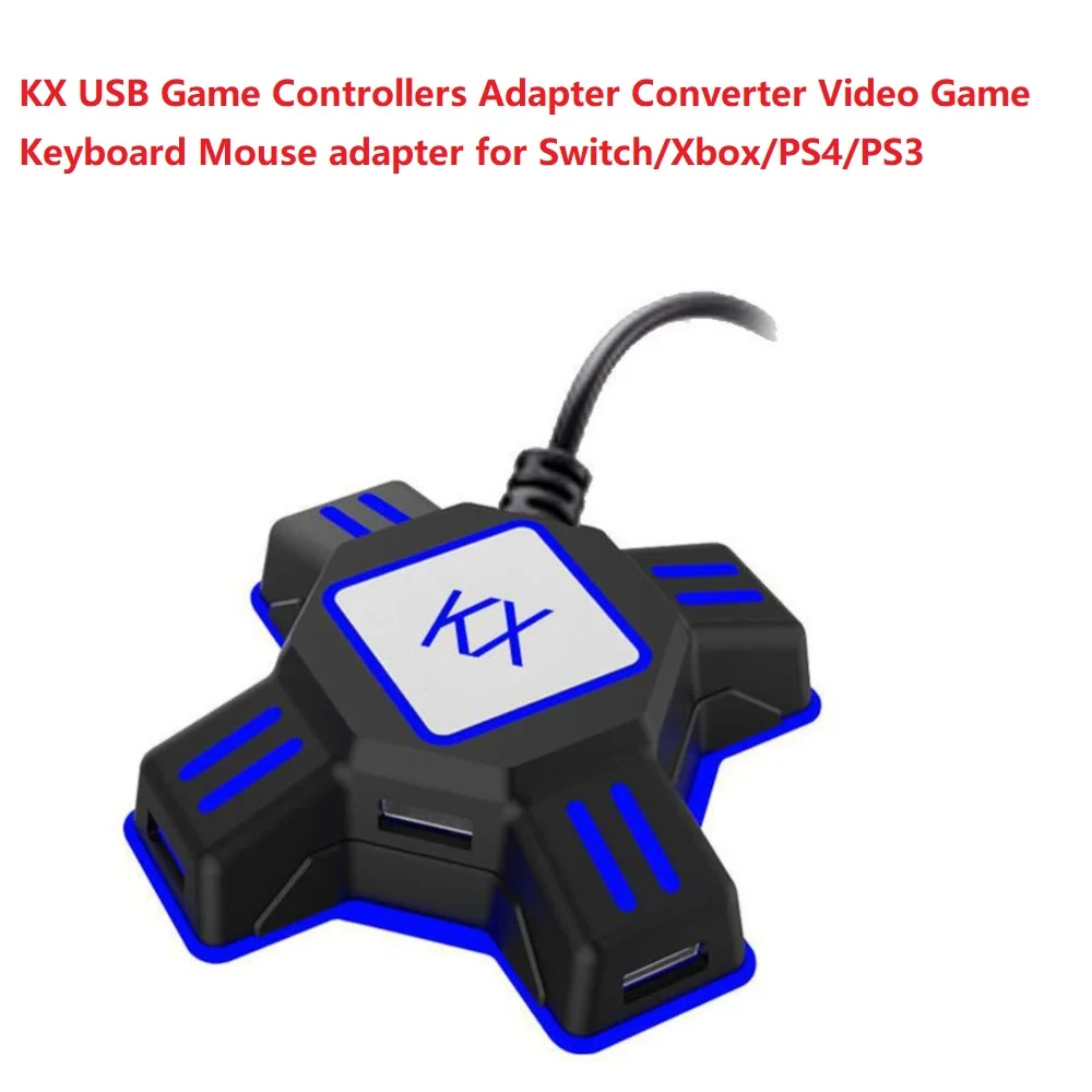 

New Hot KX USB Game Controllers Adapter Converter for Switch/Xbox/PS4/PS3 Video Game Keyboard Mouse Adapter Gaming Accessories