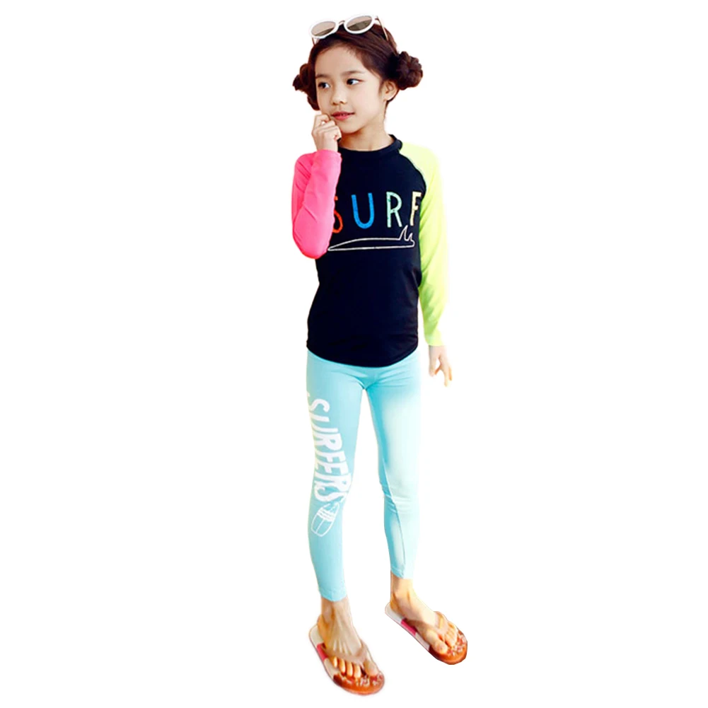 

2pcs/set Unisex Quick-drying Sunscreen Split Type Long Sleeve Muslim Style Swimsuit