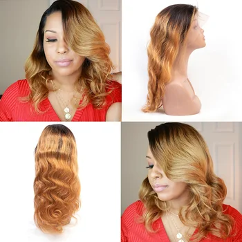 

Body Wave Human Hair Wig Remy Hair Glueless 150% Density 13X4 Lace Front Human Hair Wigs Pre Plucked 13X6 1B/27 Ombre Lace Wigs