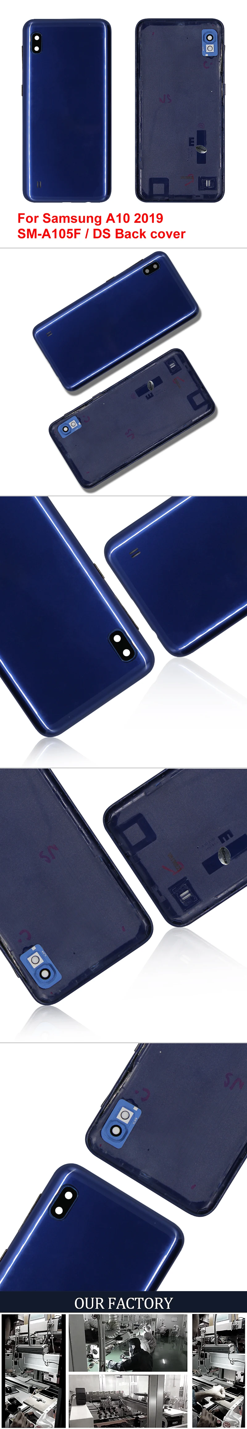 Для samsung Galaxy A10 A105 крышка батареи+ камера Стекло объектив для samsung A105F задняя дверь запасные части