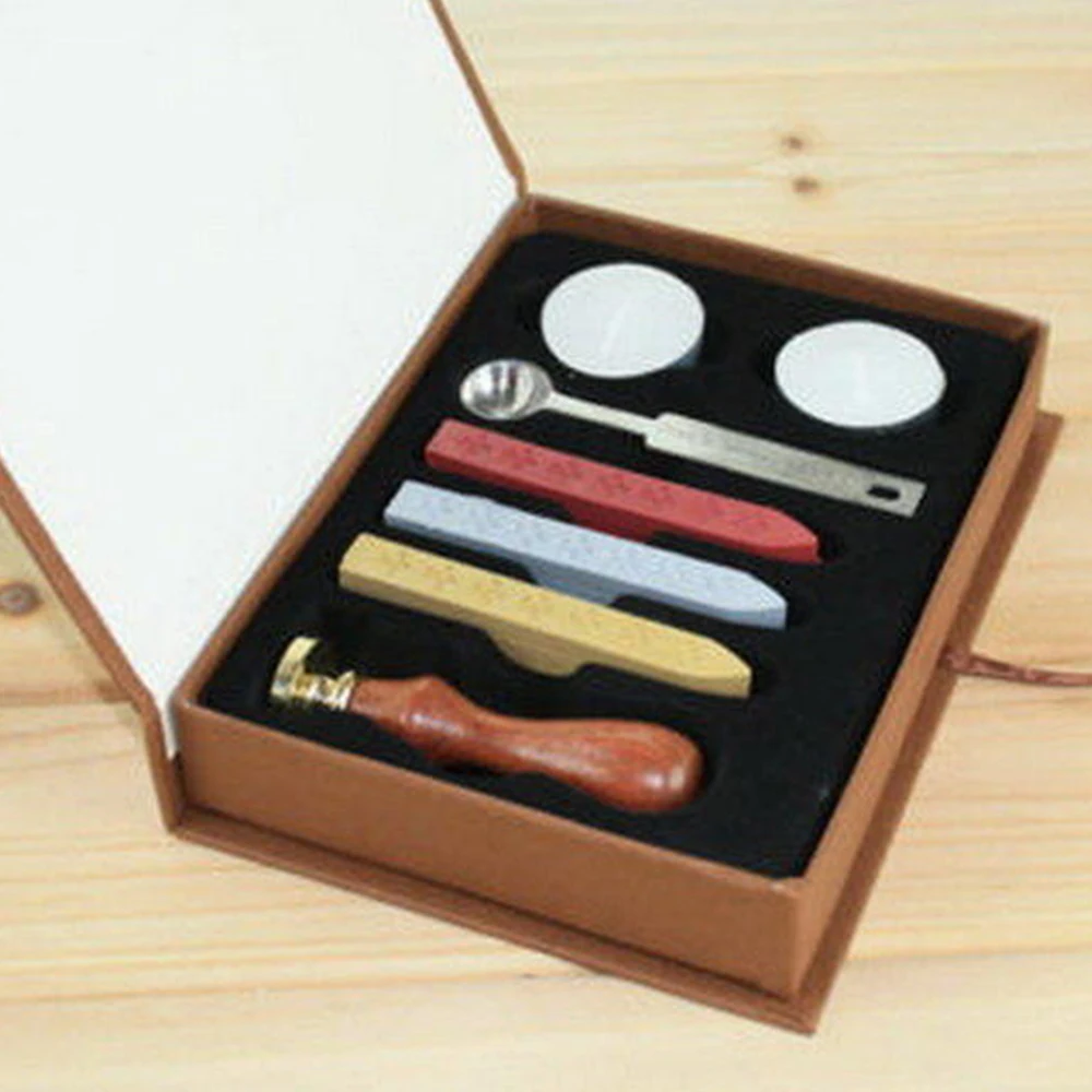 Sealing Stamp Letters Brown Customize Vintage Envelope Candle Seal Fire Candle Seal European Alphabet A-Z 1 Set Logo Decor