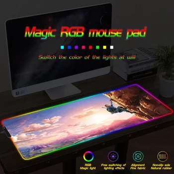 

FFFAS 90x40cm Gaming RGB Large Mouse Pad Gamer Computer Mousepad Backlit Mause Pad for Desk Keyboard LED Mice Mat