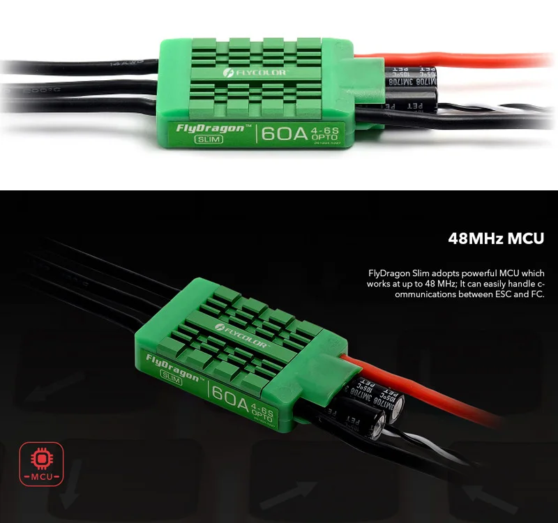 Flycolor FlyDragon тонкий 60A 2-6s ESC контроль скорости водонепроницаемый для четырехгранного многовинтового завода сельского хозяйства беспилотный Дрон
