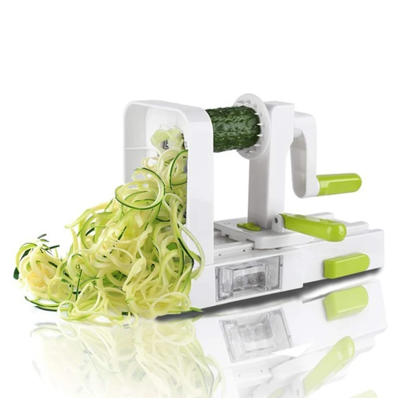 4 лезвия овощей Spiralizer складной Veggie паста и спагетти картофель Овощной спиральный резак кабачки слайсер