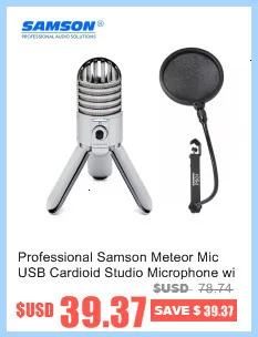 Samson C01u Pro Pop фильтр Usb Студийный конденсаторный микрофон мониторинг в реальном времени Большой мембранный конденсаторный микрофон для вещания