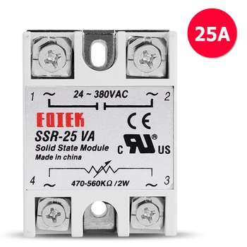 

25A SSR 25VA 24-380VAC Single Phase Voltage Regulator Adjustable Power Supply Stabilizer Isolated Solid State Relay Resistance