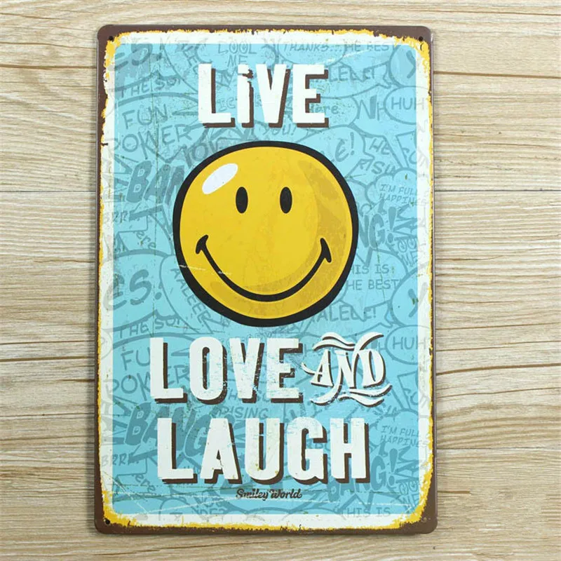 New-2015-live-love-laugh-cartoon-metal-tin-painting-Gift-Retro-Poster-Vintage-for-Home-wall