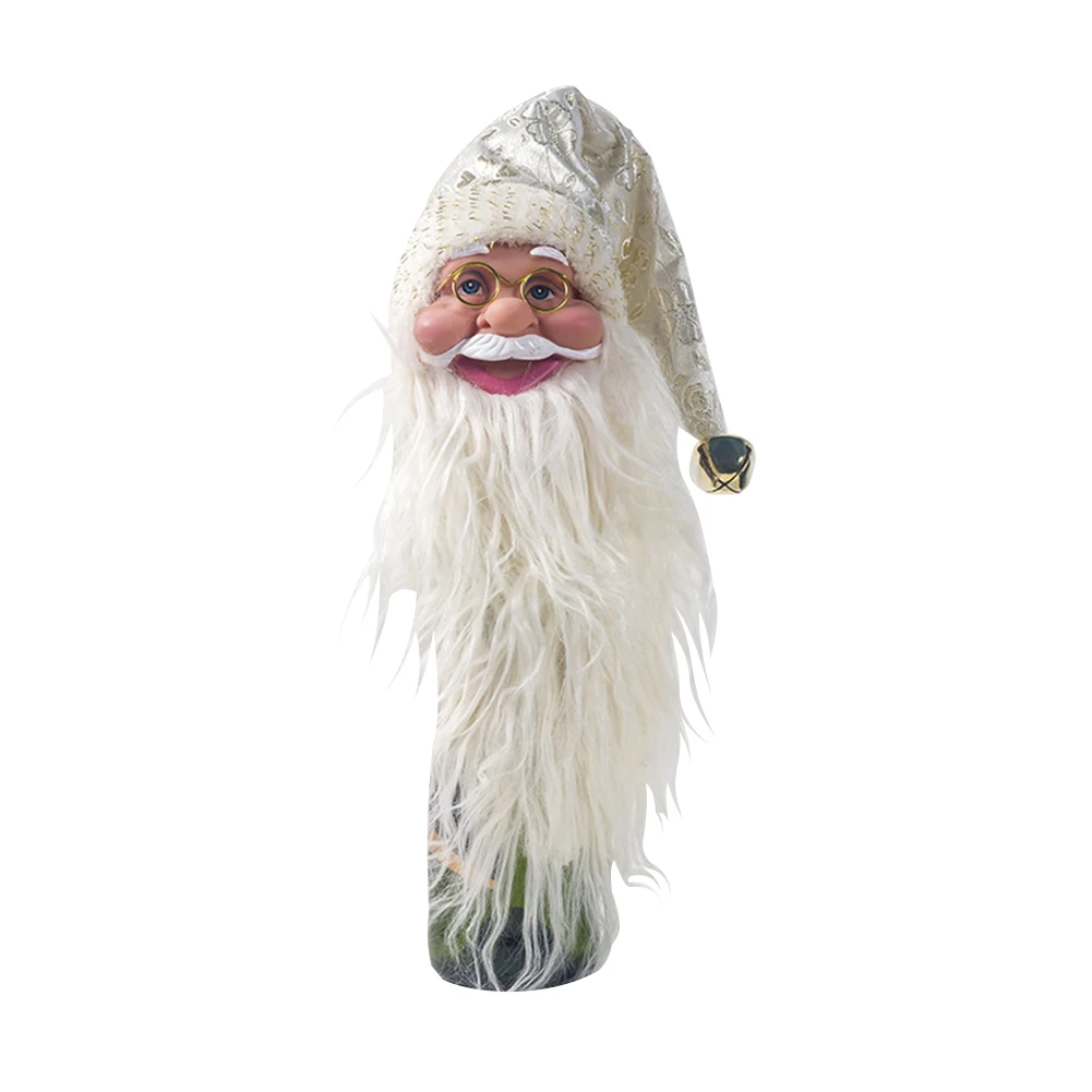 Home Portable Craft Christmas Decoration Party Holiday Santa Claus Table Hanging Wine Bottle Cover New Year Gift Cute Silicone |
