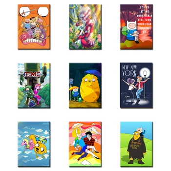 

5d Diy Diamond Painting Wall Art Handmade Adventure Time Cross Stitch Pictures American Animation Full Round Drill Embroidery