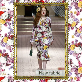 

145cm wide stretch satin fabric shirt dress polyester fabric meter brand printed fabric fabric wholesale cloth