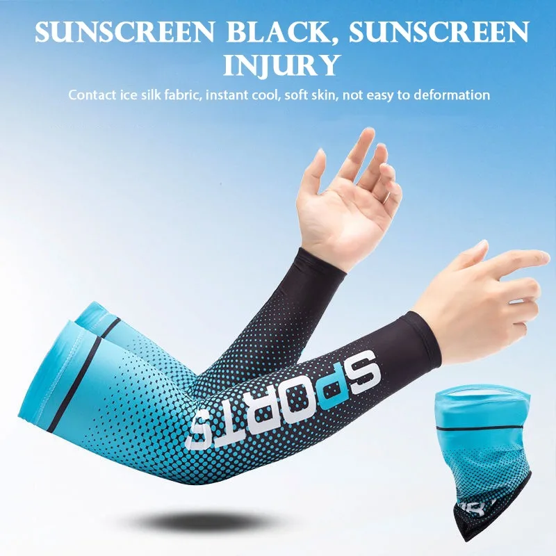 Ice Silk Sunscreen Sleeves UV Sun Protection Hand Protector Arm Sleeves W 