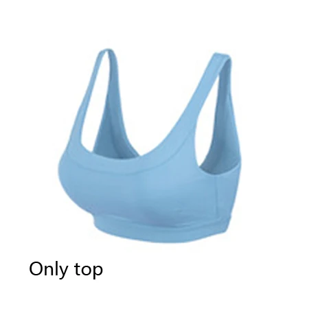 Gray blue top 2 шт./компл. бесшовный спортивный костюм для йоги, женские супер мягкие леггинсы с высокой талией+ u-образный пуш-ап спортивный топ для фитнеса, спортивные костюмы, спортивная одежда - Цвет: Gray blue top