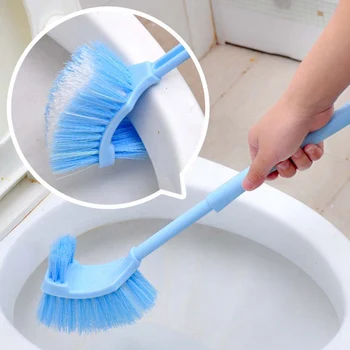 

1PC Plastic Bathroom Long Handle Cleaning Brush Double Sided Brush Household Toilet Dead Corner Cleaning Tool
