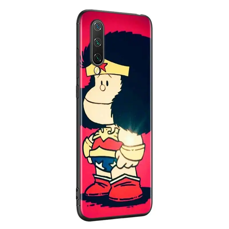 Черный силиконовый чехол с милым мультипликационным принтом Mafalda для Xiaomi Mi A3 A2 A1 5X6X6 8 9 Lite 9SE CC9 F1 9T 9TPro Play чехол для телефона - Цвет: Style 01