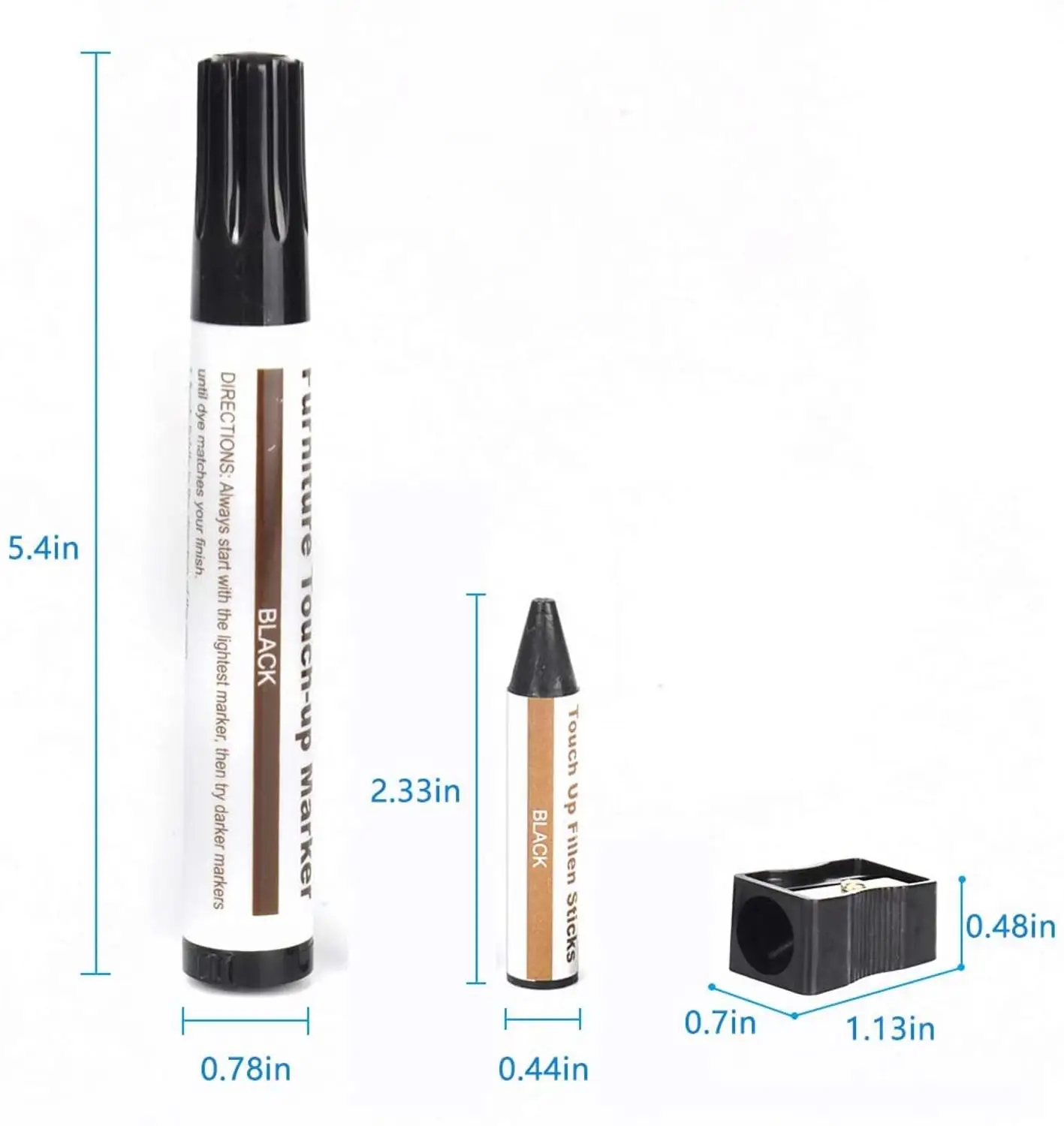 Furniture Touch Up Marker 17PCS Wood Scratch Restore Patch Timber Paint Pen with Sharpener Wax Sticks Wood Composite Repair Kit