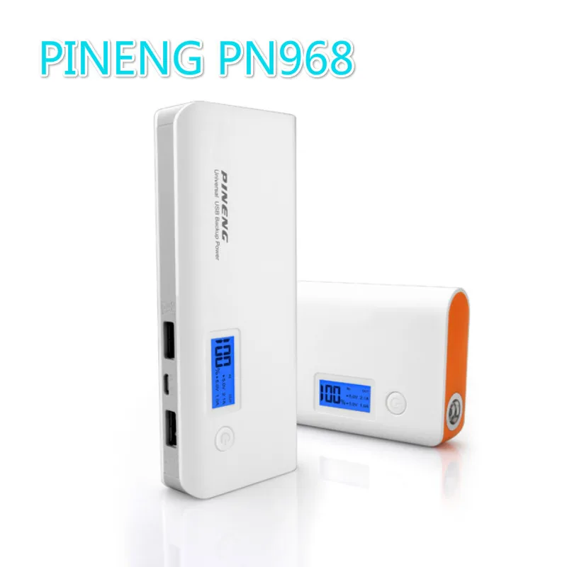 Мощность Bank PINENG PN968 Банка 10000 мА/ч два USB выхода Портативный внешний Батарея