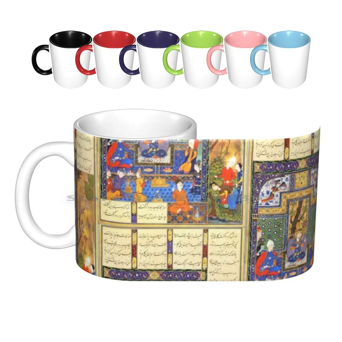 Shahnameh 1st Design Ceramic Mugs Coffee Cups Milk Tea Mug Persian Calligraphy Painting Iranian Art | Дом и сад