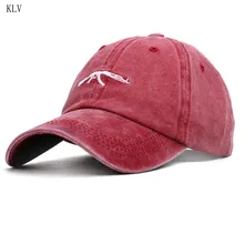 Унисекс забавная бейсбольная Кепка с вышивкой пулемётного пистолета, винтажная одноцветная бейсболка для хип-хопа