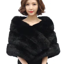 

Bealegantom New Black Stock Warm Bolero Bridal Cape Autumn Winter Fur Women Jacket Shawl Bridal Cloaks Party Wedding Coat BM154