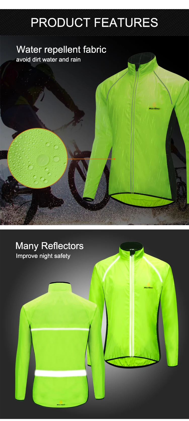 Cycling Jacket Reflective Road Mtb Bicycle Raincoat