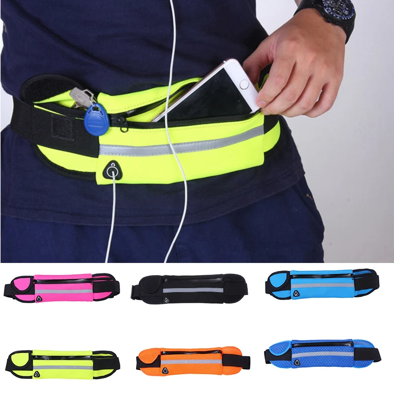 Outdoor Sports Waterproof Running Waist Bag Cycling Phone Anti-Theft Belt Bag Blue 