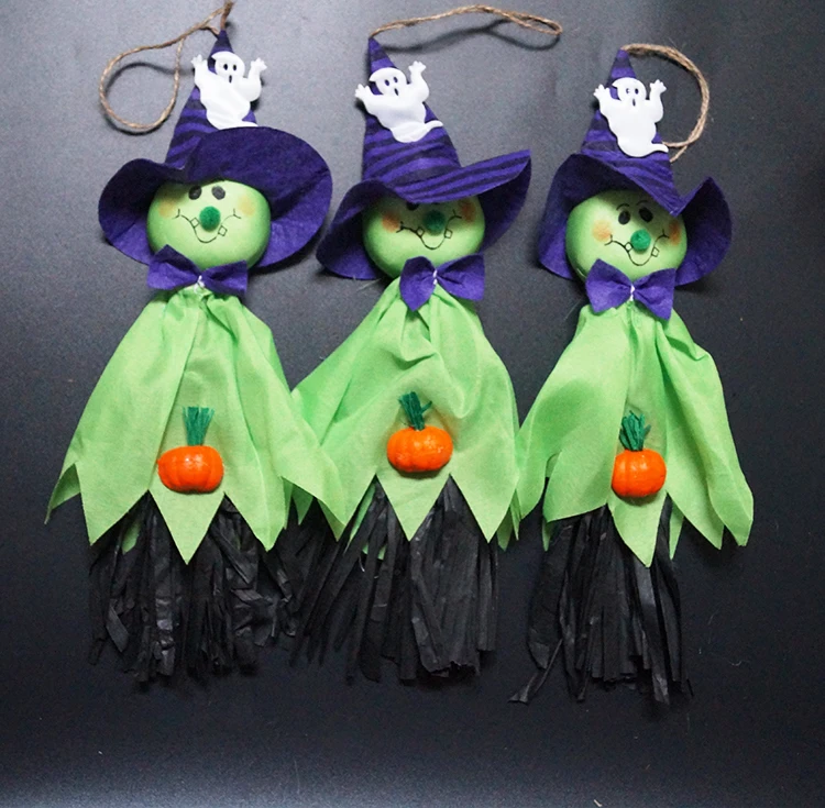 1Pc Decoration Hanging Ghost Halloween Party Decoration Horror Ghost Kids Trick Hanging Garland Decoration Witches Pendant Props