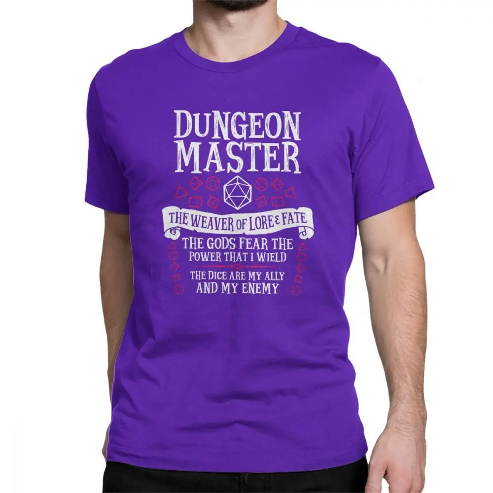 One yona Dungeon Master The Weaver Of Lore Fate футболки для мужчин Подземелья и Драконы ДНД забавная хлопковая графическая футболка с круглым вырезом - Цвет: Purple