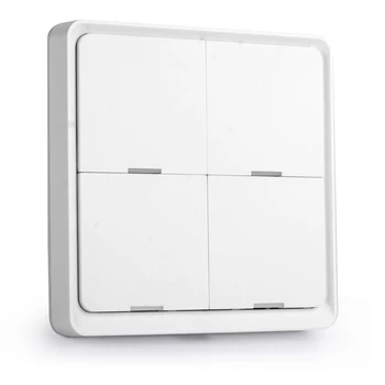 

Tuya Smart ZigBee Wireless Free Sticker 4-way Panel Scene Button Switch Used With Zigbee Gateway APP Control No Wire Smart Life