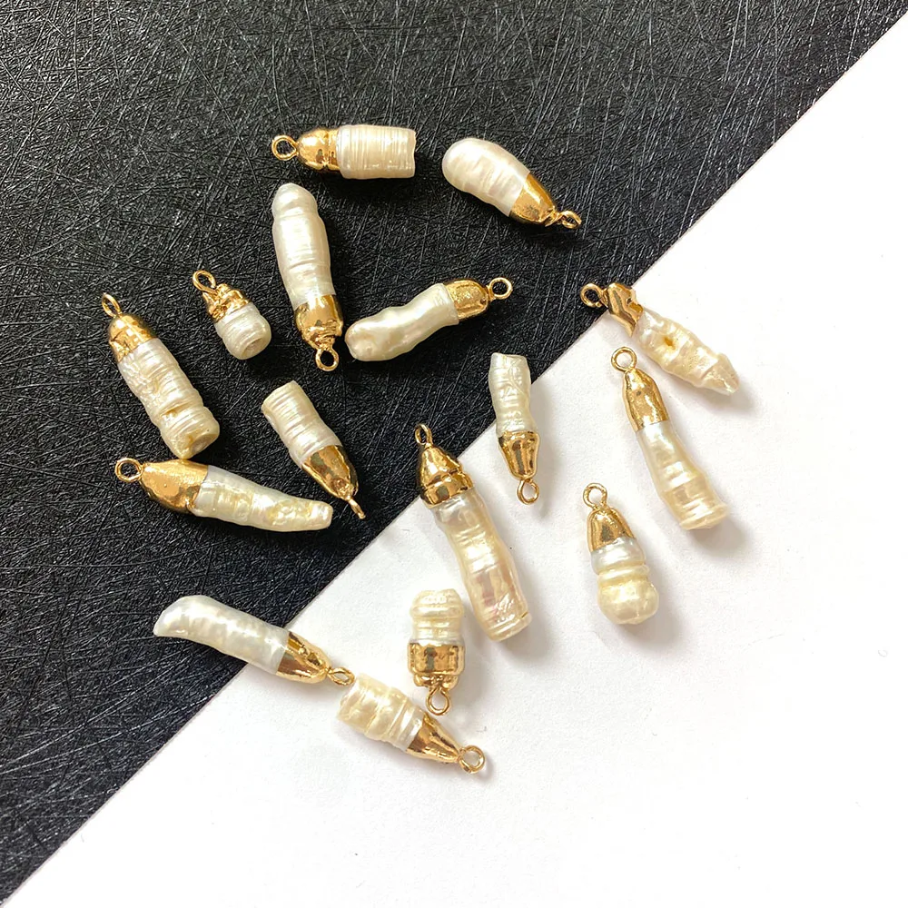 

Natural Freshwater Pearl Irregular Shape Pearl Pendant for DIY Jewelry Making Necklace and Bracelet Accessories Size 6x8-7x35mm
