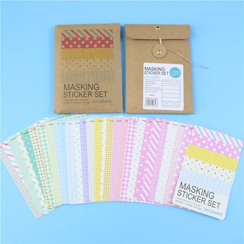 

27 PCS Scrapbooking Masking Tape Craft Stickers Pack Decorative Labelling Memo Pad