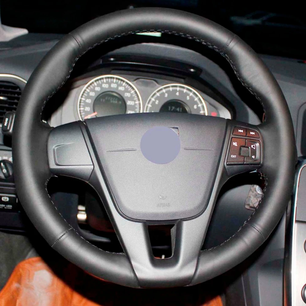 DIY ручной работы из искусственной кожи Чехлы рулевого колеса автомобиля для VOLVO S60
