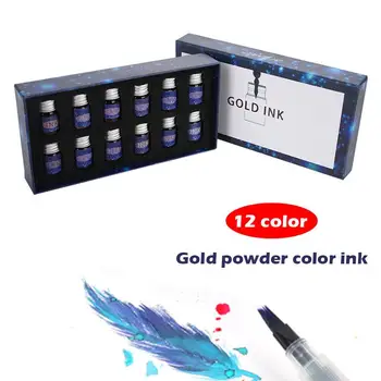 

12 Color Non-Carbon 12 Colorful Ink Non-Carbon Ink Painting Ink Creative Stationery Drawing School Novelty Signature Pen
