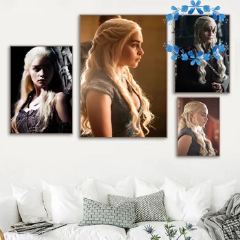 

Game of Thrones Daenerys Targaryen TV Series Poster Canvas Art Print Wall Pictures for Living Room No Frame