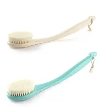 Отшелушивающая Массажная щетка для тела с длинной ручкой, натуральная щетка для ванны, спа-щетка для женщин, мужчин, уход за кожей, сухая щетка для тела